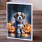 Edge Collections - 5" x 7" - Multicolor - Saint Bernard Puppy Halloween Greeting Cards - 8 Pieces